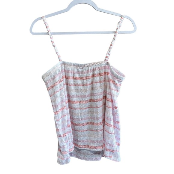 Roudelain Womens Spaghetti Strap Tank Top Pink And White Striped Size Medium NEW - Picture 3 of 12